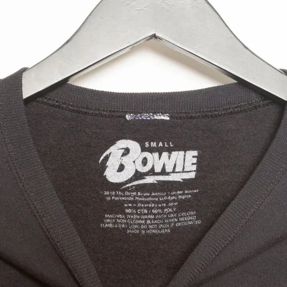 Bowie ⚡️ Brooklyn Museum Navy Flocked Sweatshirt - Size S - Picture 6 of 6
